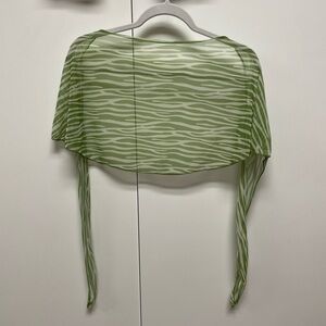 SHEIN swim coverup/ sarong green/white tiger-striped Size Small